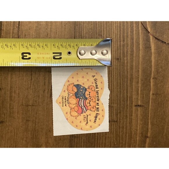 Vtg 1980’s Proverbs Heart Sticker Rainbow Creations Bears A Friend Loveth at All - Picture 2 of 2